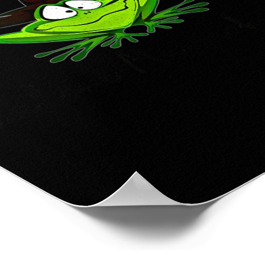 M Machusetts Whimsy Frog Witches Hat Halloween Wit Poster (Hoek)