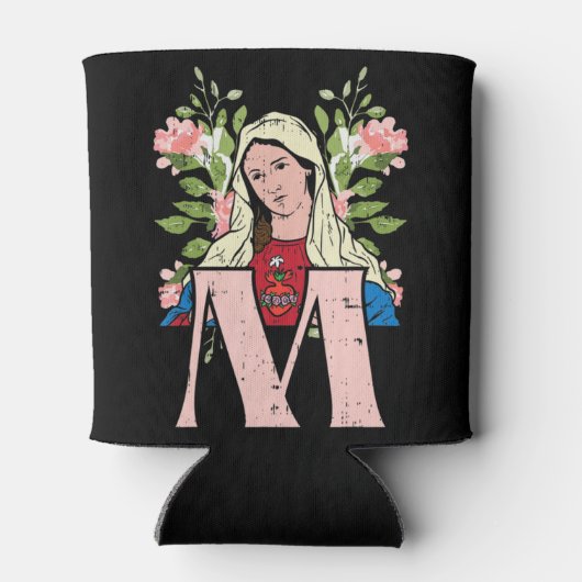 M Mary Virgin Sacred Heart Jesus Religious Catholi Blikjeskoeler (Achterkant)