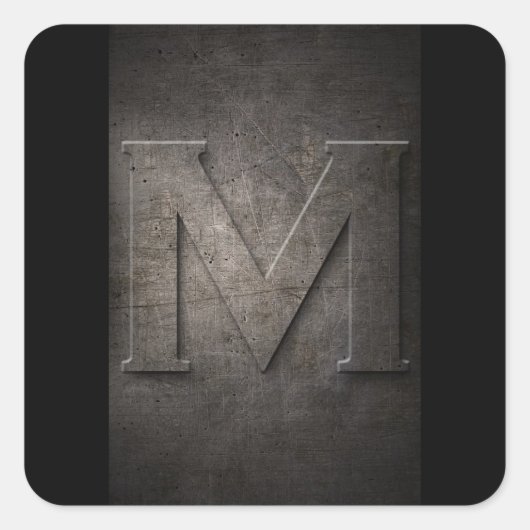 M Metaalmonogram Stickers (Voorkant)