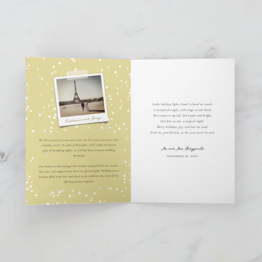 M. & Mevr. First Christmas Wedding Snowflakes Feestdagen Kaart (Binnen)