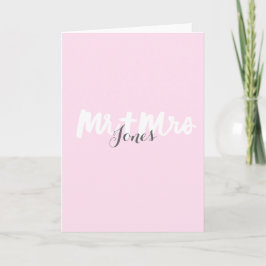 M. & Mevr. - het van letters voorziende Wenskaart Feestdagen Kaart