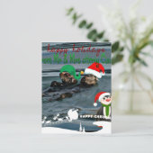 M. & Mevr. Otterly Claus Holiday Gift Feestdagenkaart (Staand voorkant)