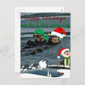 M. & Mevr. Otterly Claus Holiday Gift Feestdagenkaart (Voorkant / Achterkant)