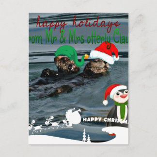 M. & Mevr. Otterly Claus Holiday Gift Feestdagenkaart