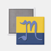 M (Middelblauw) Monogram Magneet (Voorkant / Achterkant)
