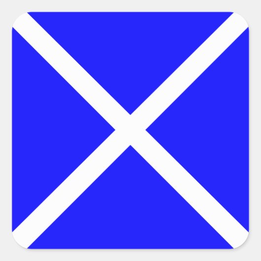 "M" (Mike) Vlag Code van seinen Vlag Vierkante Sticker (Voorkant)