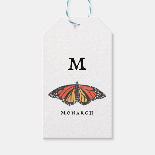 "M"-monarch Cadeaulabel (Voorkant)