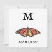 "M" Monarch platte Wenskaart Kaart (Voorkant)