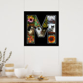 M Monogram Creëer Uw eigen 9 Foto Collage Black Poster (Keuken)