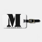 M Monogram Eenvoudig Modern Minimalistisch Geperso Bagagelabel (Voorkant horizontaal)
