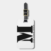 M Monogram Eenvoudig Modern Minimalistisch Geperso Bagagelabel (Voorkant verticaal)