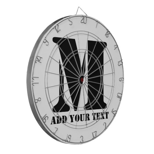 M Monogram Eenvoudig Modern Minimalistisch Geperso Dartbord (Voorkant Links)