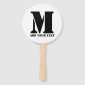 M Monogram Eenvoudig Modern Minimalistisch Geperso Handwaaier (Achterkant)