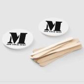 M Monogram Eenvoudig Modern Minimalistisch Geperso Handwaaier (Niet-gemonteerd)