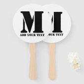M Monogram Eenvoudig Modern Minimalistisch Geperso Handwaaier (Voorkant en achterkant)