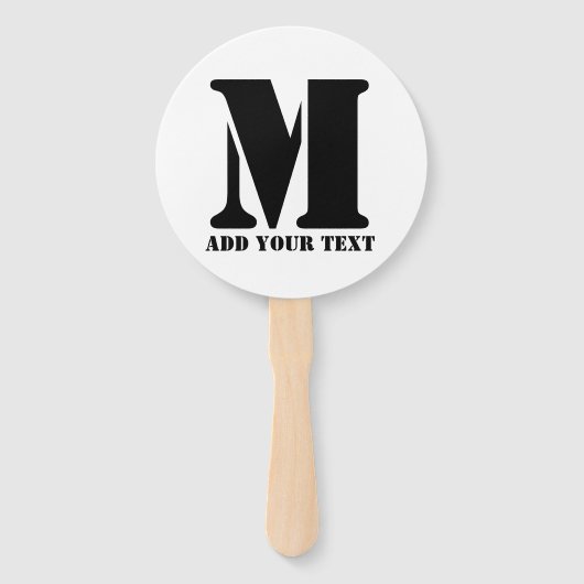 M Monogram Eenvoudig Modern Minimalistisch Geperso Handwaaier (Voorkant)