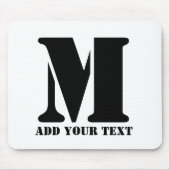 M Monogram Eenvoudig Modern Minimalistisch Geperso Muismat (Voorkant)