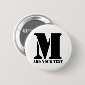 M Monogram Eenvoudig Modern Minimalistisch Geperso Ronde Button 5,7 Cm (Voorkant /achterkant)