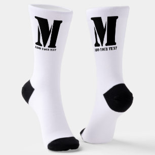 M Monogram Eenvoudig Modern Minimalistisch Geperso Sokken