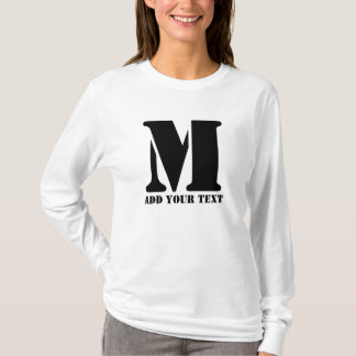 M Monogram Eenvoudig Modern Minimalistisch Geperso T-shirt