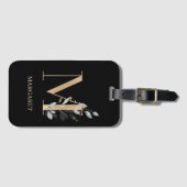 M Monogram Floral Aangepast Bagagelabel (Voorkant (horizontaal))