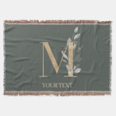 M Monogram Floral Aangepast Deken (Voorkant)