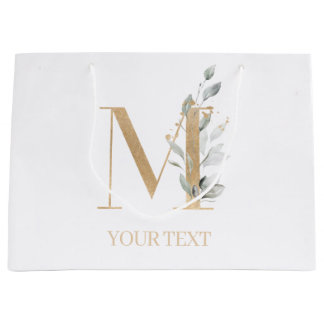 M Monogram Floral Aangepast Groot Cadeauzakje