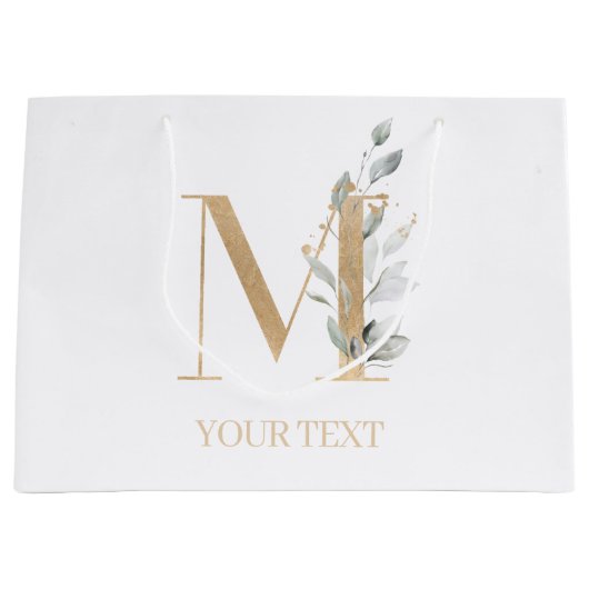 M Monogram Floral Aangepast Groot Cadeauzakje (Voorkant)