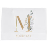 M Monogram Floral Aangepast Groot Cadeauzakje (Achterkant)