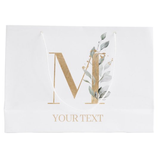 M Monogram Floral Aangepast Groot Cadeauzakje (Achterkant)