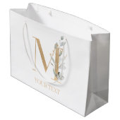 M Monogram Floral Aangepast Groot Cadeauzakje (Achterkant Gekanteld)