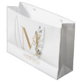 M Monogram Floral Aangepast Groot Cadeauzakje (Voorkant Gekanteld)