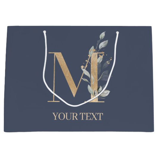 M Monogram Floral Aangepast Groot Cadeauzakje (Voorkant)