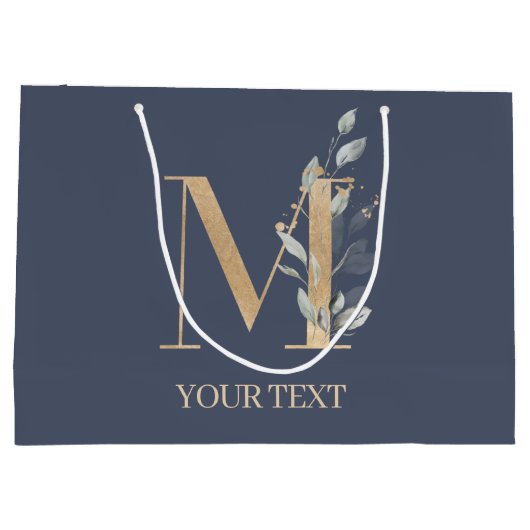 M Monogram Floral Aangepast Groot Cadeauzakje (Achterkant)