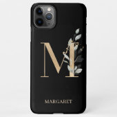 M Monogram Floral Aangepast iPhone Hoesje (Achterkant)