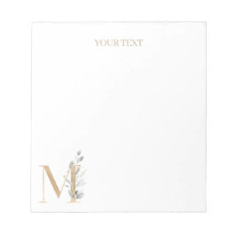 M Monogram Floral Aangepast Notitieblok