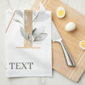 M Monogram Floral Aangepast Theedoek (Quarter Fold)