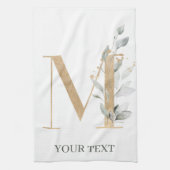 M Monogram Floral Aangepast Theedoek (Verticaal)