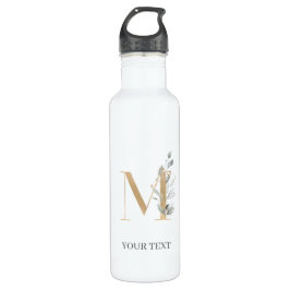 M Monogram Floral Aangepast Waterfles