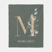M Monogram Floral - Aangepaste fleece Blanket (Voorkant)