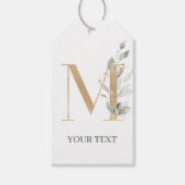 M Monogram Floral Aangepaste Gift Labels Cadeaulabel (Voorkant)