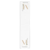 M Monogram Floral - Aangepaste Short Table Runner Korte Tafelloper (Voorkant)