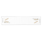 M Monogram Floral - Aangepaste Short Table Runner Korte Tafelloper (Horizontaal)