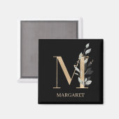 M Monogram Floral Personalized Magnet (Voorkant / Achterkant)