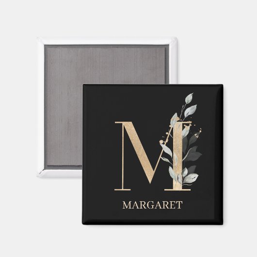 M Monogram Floral Personalized Magnet (Voorkant / Achterkant)