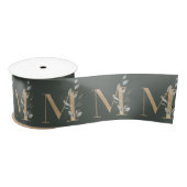 M Monogram Floral Satin Ribbon Satijnen Lint (Spoel)