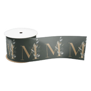 M Monogram Floral Satin Ribbon Satijnen Lint