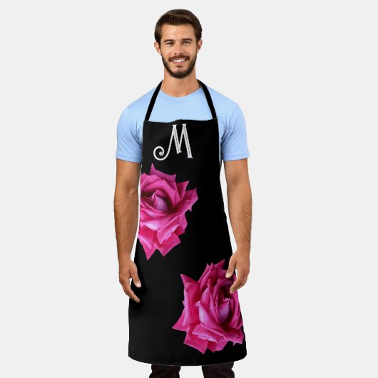  M monogram hot pink roos floral Schort (Gedragen)