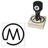 M Monogram Houten Rubberzegel Rubberstempel (Gestempeld)