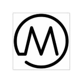 M Monogram Houten Rubberzegel Rubberstempel (Afrduk)